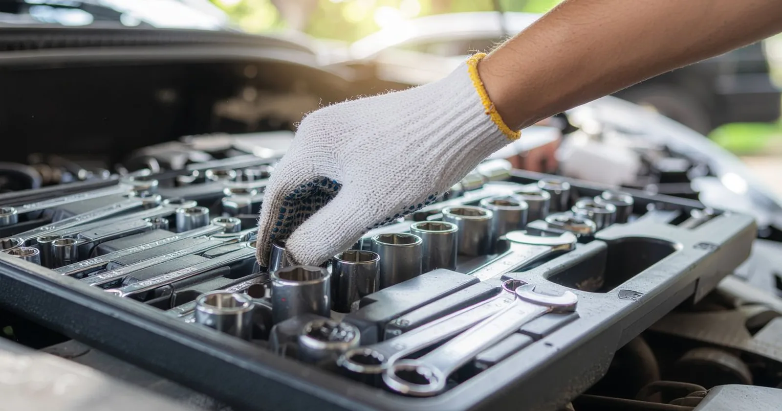 Technician working through a vehicle service check