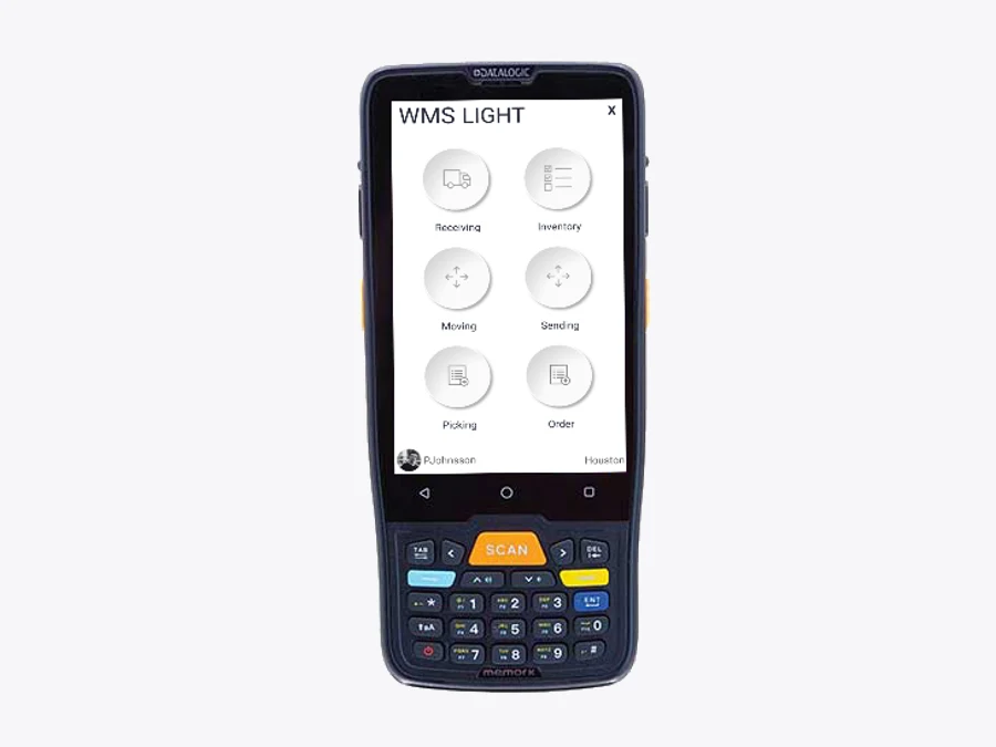 Raptool WMS illustrated on a Datalogic mobile device on its official website