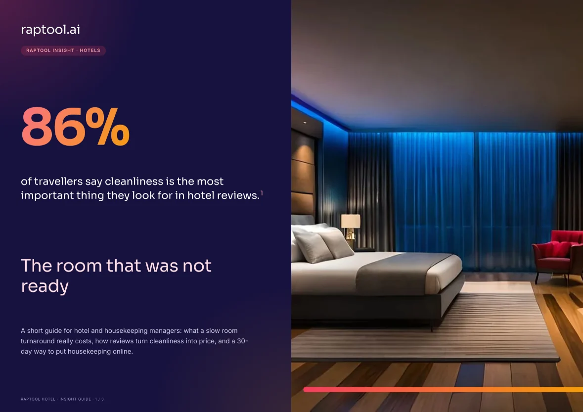 Cover of the Raptool Hotel insight guide: The room that was not ready