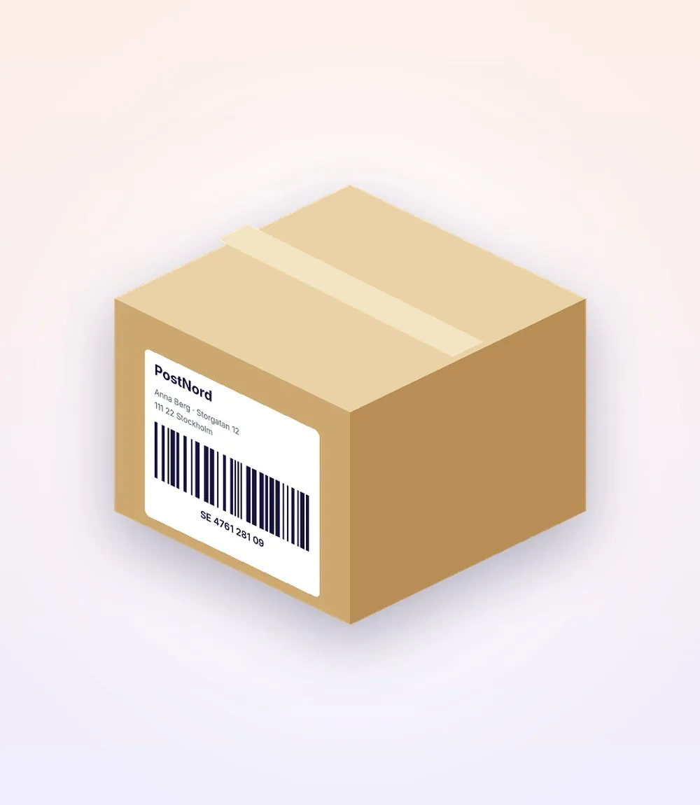 Box with a printed shipping label