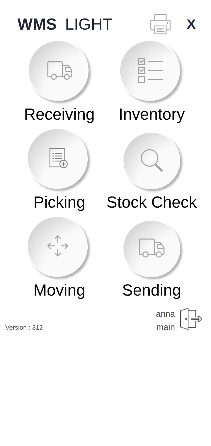 Bildschirm der Raptool-Lager-App