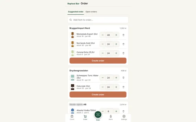 Bar Order