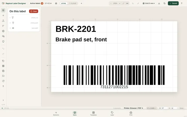 Label Items