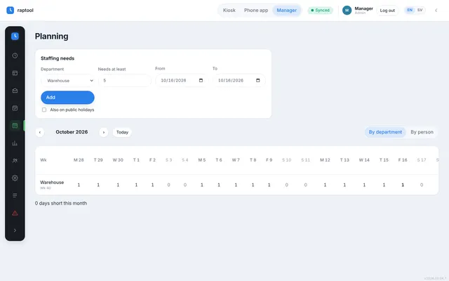 Time & Attendance Planning