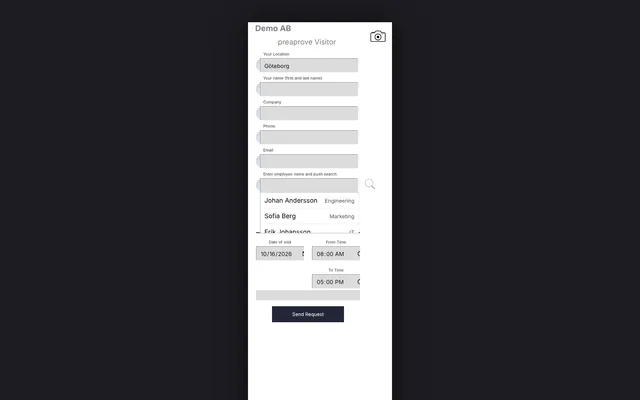 Visitors Request form