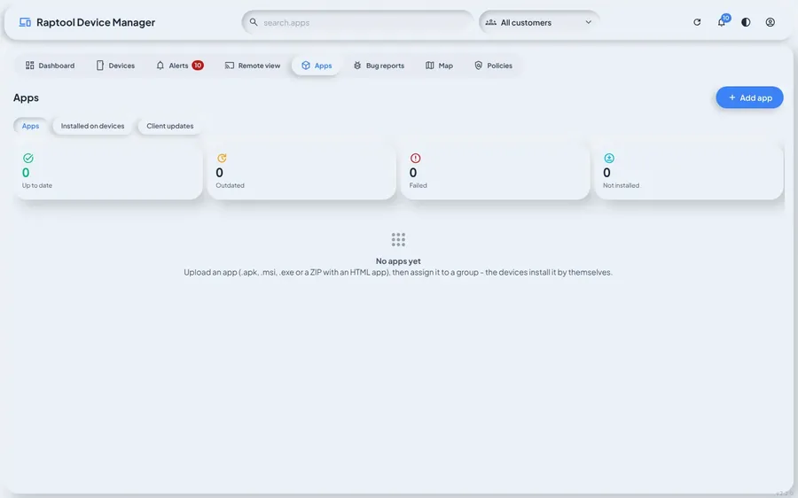 Device Manager screen
