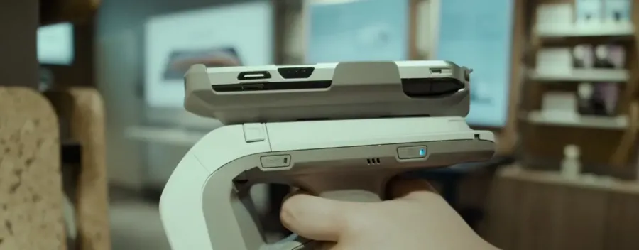 Handheld scanner close-up